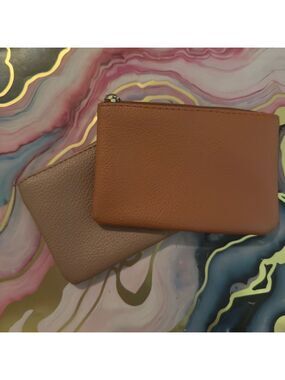 Brown and Tan Leather Pouches